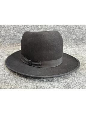 Stetson Black Amish Hat Size Buffalo Collection Long Oval XXXX EUC
